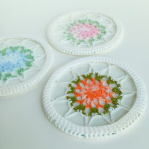 Colorful Doilies Coasters