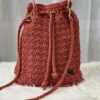 Handcrafted Serena Bag made with macrame cotton yarn, featuring a sturdy base and versatile design, created by Arty-Crafty by Vanessa.