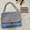 Handmade Ysabel Bag with intricate cotton yarn details, featuring a versatile design, created by Arty-Crafty