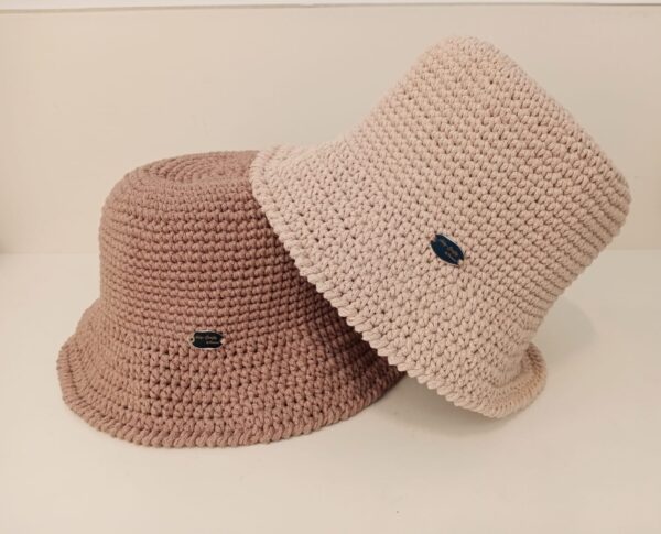 Handmade Danny Bucket Hat with high-quality cotton yarn, featuring a trendy design and customizable size, created by Arty-Crafty.