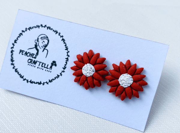 Crimson Blossom Studs