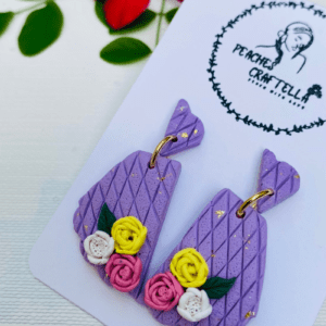 Lilac Lattice Floral Earrings