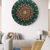 Harmony of Colors Mandala, a 30-inch handcrafted mandala art on MDF board by Krutika Jariwala, featuring vibrant green, pink, and gold details in a circular design.