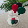 Bear-shaped soy wax candle with balloons and hearts in UAE flag colors, perfect for UAE National Day celebrations.