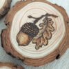 Acorn pyrography