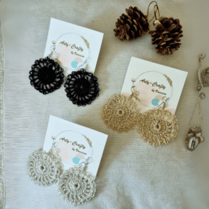 elizeearrings,crochetearrings,handmadeearrings,customizablejewelry,artycraftybyvanessa,lightweightearrings,elegantaccessories,crochetjewelry,giftingearrings