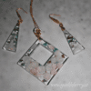 Timeless Blossom Resin Jewelry Set with a square pendant and tapered earrings, featuring pressed flowers encased in premium resin with hypoallergenic hooks.