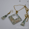 Timeless Blossom Resin Jewelry Set with a square pendant and tapered earrings, featuring pressed flowers encased in premium resin with hypoallergenic hooks.