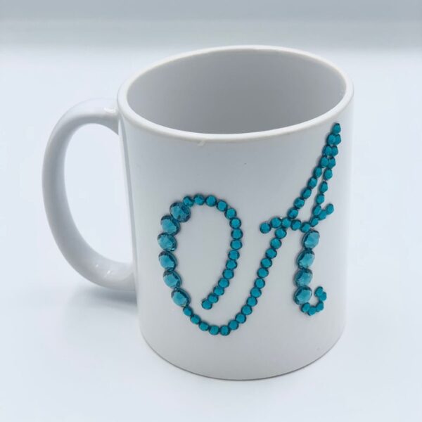 Turquoise Bling with the letter A