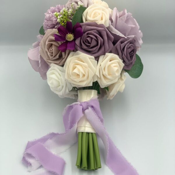 Customizable Exquisite Lilac Wedding Bouquet for Brides and Bridesmaids