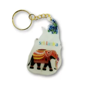 Decorative elephant art Sri Lanka keytag in resin